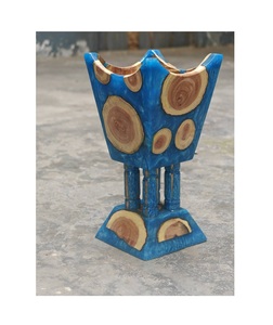 Brûleur d'encens luxueux en bois de santal bleu fait à la main, Bakhoor Mabkhara aromatique pour la décoration de la maison - Product Image 6