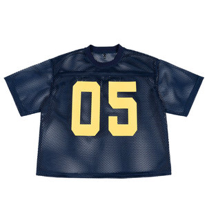 Camiseta de fútbol de corte cuadrado con estampado gráfico personalizado de alta calidad para mujer, transpirable, con cuello en V, absorbente de sudor, estilo jersey corto. - Product Image 6