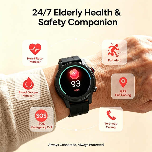 4G Elderly Smart Watch GPS Location Call Sos Fall Detection Heart Rate Blood Oxygen Monitor Smartwatch for Senior