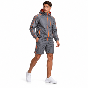 Conjunto de Chaqueta Cortavientos de Nailon para Hombre con Pantalones Cortos para Correr y Deportes de Equipo, Proveedor Mayorista OEM, Fabricante Directo de Fábrica, Logotipo Personalizado al por Mayor - Product Image 1