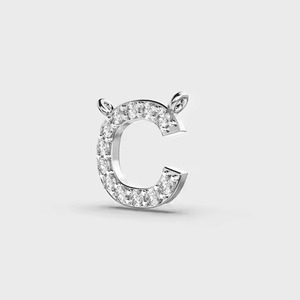C Letter Moissanite Charm 925 <b>Silver</b> Pave Setting Round Brilliant Cut Unisex Classic Pendant Jewelry - Product Image 4