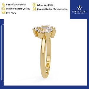 Made in India Hot Selling Customizable Handcrafted 925 Sterling <b>Silver</b> <b>Solitaire</b> Diamond <b>Rings</b> with VVS Clarity at Bulk Price - Product Image 2