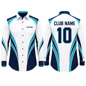 Chemise décontractée à manches longues pour homme, col rabattu, imprimé par sublimation, popeline de polyester, motif peint à la main, style estival - Product Image 1