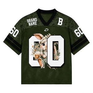 Camiseta Deportiva Oversize de Fútbol Americano con Diseño Floral-Vintage Personalizado de Conejo, Estilo Urbano, OEM, Sublimada, para Equipos - Fabricante - Product Image 6