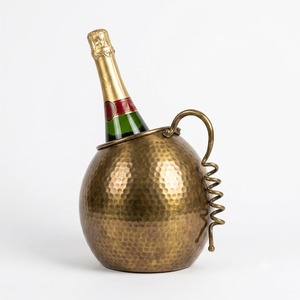 Best Seller Hammered Copper Ice Bucket Round Shape Metal Handmade Vintage Style Beverage <b>Cooler</b> for Party Use - Product Image 6