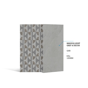 Carrelage en porcelaine gris clair Marzoq 600x1200mm, finition mate, imitation pierre, pour murs et sols intérieurs - Product Image 2
