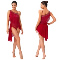 Femmes Latin Tango Tassel Robes De Danse Ouvrable Entrejambe Justaucorps Danse Latine Pas Cher Vêtements Salle De Bal Performance Porter Des Vêtements De Danse