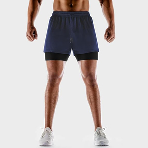 Shorts de sport pour hommes, entraînement cardio, fitness, gym, séchage rapide, légers, respirants, extensibles, taille élastique, satiné, couleur unie - Product Image 4