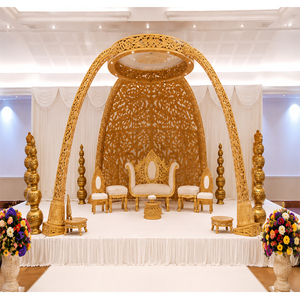 Último modelo moderno de mandap de madera para bodas surindias con diseño de trompa de elefante, portátil y personalizado, para bodas indias, Nueva York - Product Image 1
