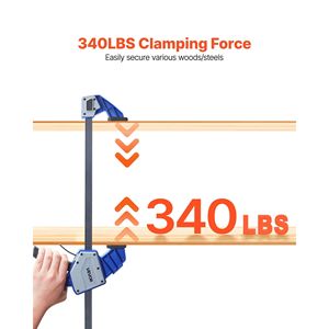 Morsetto a F Premium Plast Quick-Grip, Confezione da 2, 24 Pollici, Morsetto/Divaricatore per Falegnameria a Una Mano, Limite di Carico 340 Libbre - Product Image 4