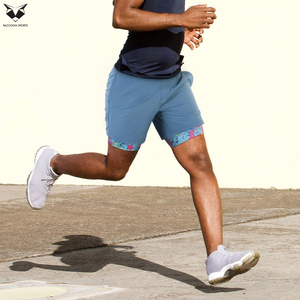 <b>Men</b> Wear Athletic Workout <b>Shorts</b> With Compression Liner 7 inch Inseam Gettin Hot Selling With Own Logo <b>Men</b> Gym <b>Shorts</b> - Product Image 4
