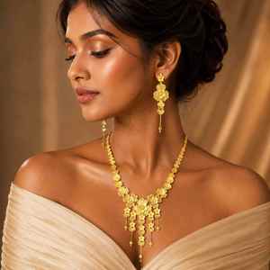 Venta al por Mayor de Joyería de Moda con Diseño Tradicional en Oro Micronizado de 14K, 18K y 24K, Collares Largos Estilo Dubái, Joyería Turca, Oro, Joyería - Product Image 2