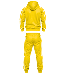 Ensemble de survêtement athlétique en gros avec sweat à capuche zippé et pantalon de jogging assorti pour équipes sportives, clubs de fitness et activités de plein air - Product Image 2