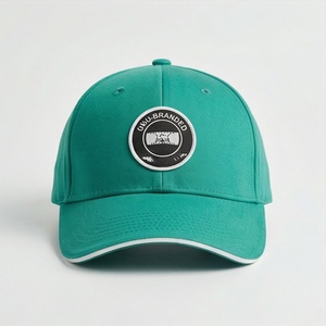 Casquette de baseball verte à 6 panneaux de marque OWU, ajustable, unisexe, en sergé de coton, avec logo brodé, style décontracté - Product Image 1