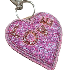 Porte-clés indien artisanal perlé, design coloré en perles artisanales, accessoire portable idéal pour un cadeau parfait - Product Image 3