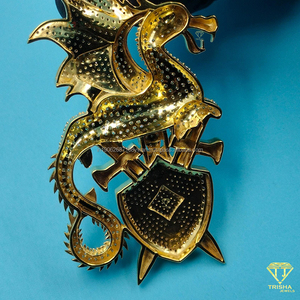 Colgante de Dragón con Diamantes de Imitación Estilo Hip Hop, Chapado en Oro, Plata de Ley 925, Joyería para Hombre - Product Image 4