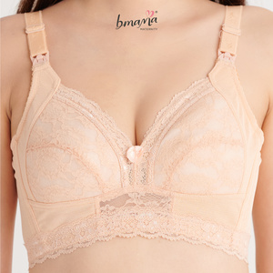 Sujetador de lactancia de talla grande, copa grande, sin aros, de encaje, para maternidad, lactancia y extracción de leche, soporte completo, copas BCDE, BR105 - Product Image 4