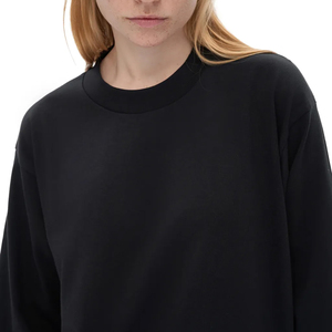 T-shirt décontracté pour homme en coton à col montant et manches longues, coupe ample, effet délavé, personnalisable avec logo, vêtements vierges en gros - Product Image 5