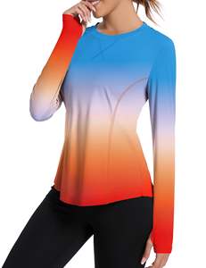 Tela elástica de secado rápido, spandex/poliéster, mangas largas, unisex, para hombre y mujer, con estampado por transferencia térmica. - Product Image 1