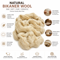 Natural Bikaner Dehaired Cashmere Wool Carded Natural White Fiber Soft Hand Spinning Yarn Raw Pressed Bale Weaving 100% Wool
