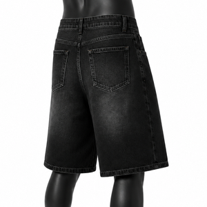 Custom Oversized Denim Jorts Men Loose Fit Blue Jean Shorts Summer Fashion - Product Image 5