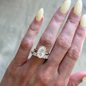 Bagues de fiançailles en diamant 4 carats, taille ovale, cultivées en laboratoire, serties clos, solitaires minimalistes, pour usage quotidien, bijoux de mariage en or massif 14K 18K - Product Image 3