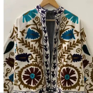 Best Selling Hand Embroidered Suzani Velvet <b>Jacket</b> Women <b>Short</b> Boho Floral Coat Autumn Outerwear Wholesale Top Product - Product Image 1
