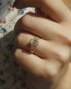 Modern Lab Grown 1.01CT Emerald Cut Diamond Five Stone Ring Side Baguette With 14K Solid Gold Wedding Party <b>For</b> <b>Gift</b> <b>Her</b> - Product Image 4