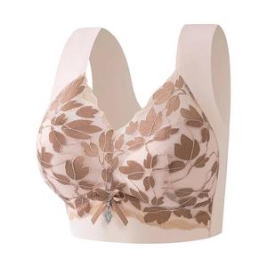 Soutien-gorge de sport court en dentelle, grande taille, à bretelles réglables, dos nu, respirant, anti-transpiration, maintien moyen, écologique et tendance - Product Image 1