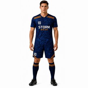 Tenues de football personnalisées OEM ODM pour clubs américains, ensembles de t-shirts de football à séchage rapide, nouvelle saison, respirants, uniformes de football pour hommes - Product Image 5