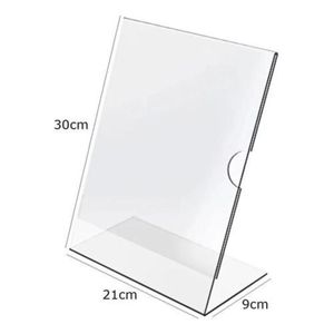 Premium Clear Acrylic Photo Frame 210x297mm Desktop Sign <b>Holder</b> Countertop Display Stand Slanted Back <b>Document</b> Frame Supplier - Product Image 1