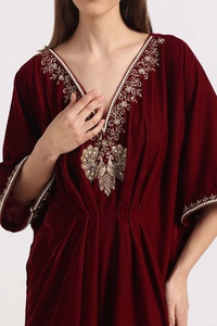 2026 Trendy Modest Dubai <b>Kaftan</b> for Women Floor Length Polyester Handmade Embroidery Traditional Islamic Clothing - Product Image 3