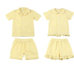 ชุดนอนเด็กผู้หญิงลายตารางสีเหลือง ฟ้า ชมพู แขนยาว 2 ชิ้น พร้อมขอบระบาย - Product Image 6