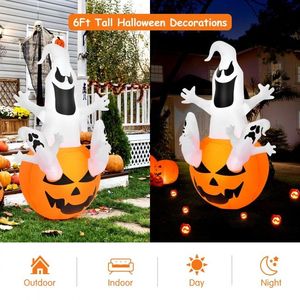 Decorazioni Gonfiabili di Halloween a Forma di Zucca da 6 Piedi per Esterni con Luci LED, Decorazioni Gonfiabili da Giardino - Product Image 6