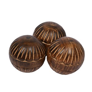 Ensemble de sphères gigognes en bois de manguier faites à la main |   Boules en bois décoratives en gros - Product Image 2