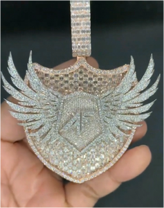 Colgante de Moissanita VVS de Plata de Ley 925 con certificación GRA, chapado en oro rodio, personalizado, unisex, estilo Hip Hop, con incrustaciones, pasa la prueba del diamante - Product Image 2