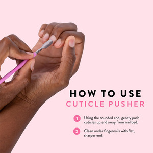 Outil de nettoyage des ongles en acier inoxydable de haute qualité, couleur personnalisable, professionnel, double extrémité, grattoir à cuticules, poussoir à gel pour cuticules - Product Image 2