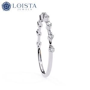 Bague en diamant platine pour femme LOISTA, coupe ronde brillante, certifiée GIA, bijoux de fiançailles classiques - Product Image 2