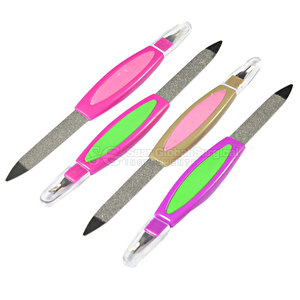Lime à ongles double face en acier inoxydable de qualité supérieure, droite, durable, action de ponçage fluide, design confortable pour l'entretien des ongles - Product Image 3