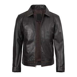Veste en cuir pour homme, usage extérieur, col montant, service OEM de qualité économique - Product Image 1