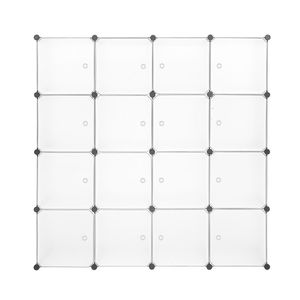 Organizzatore Modulare per Armadio a 16 Cubi in Plastica, Guardaroba Portatile Fai-da-Te, Sistema di Scaffalature e Cassetti per Libreria - Product Image 4