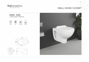 โถสุขภัณฑ์แบบแขวนผนังพร้อม P-Trap - Product Image 1