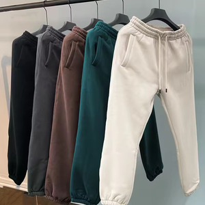 Pantalon de survêtement décontracté en molleton uni 320G avec cordon de serrage, modèle 2027 personnalisé, coupe ajustée et légère - Product Image 1