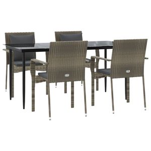 Ensemble de salle à manger de jardin noir et gris - Product Image 3