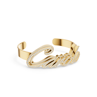 Pulsera Abierta de Plata Aurum Diam con Colgante de Nombre, Micro Pavé de Moissanita, Certificado EGI, Forma de Corona, Estilo Hip Hop, Unisex, Regalo