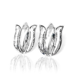 ต่างหูเงินแท้ 925 รูปดอกบัวทรงยาว/ทรงมาร์คีส์ ชุบโรเดียม ทำมือสำหรับผู้หญิง ยี่ห้อซิลเวอร์เมาน์เทน - Product Image 1