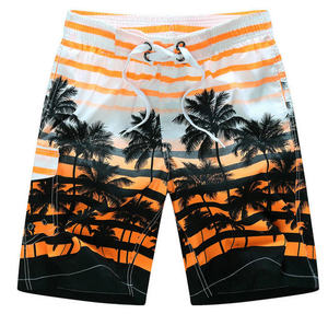 <b>Men's</b> Tropical Palm Tree Print Board Shorts Quick Dry Drawstring Casual Swim <b>Trunks</b> Short Length Mid Waist With Pockets - Product Image 6