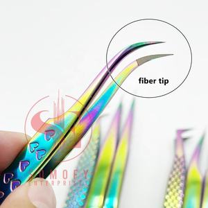 Pinzas de pestañas de belleza de acero inoxidable con etiqueta privada personalizada 45/75/90 grados Nano Grip Fibra nano multiplasma sostenible - Product Image 2