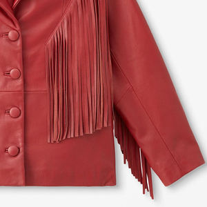 Chaqueta de cuero de gamuza con flecos de diseño moderno al por mayor, estilo occidental, para motociclista, ajuste regular - Product Image 4