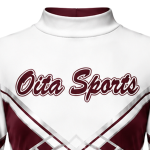 Conjunto de Uniforme Deportivo Sublimado en Blanco y Borgoña, Manga Larga, Falda Plisada, para Equipo Deportivo, Entrenamiento, Práctica y Presentación - Product Image 5
